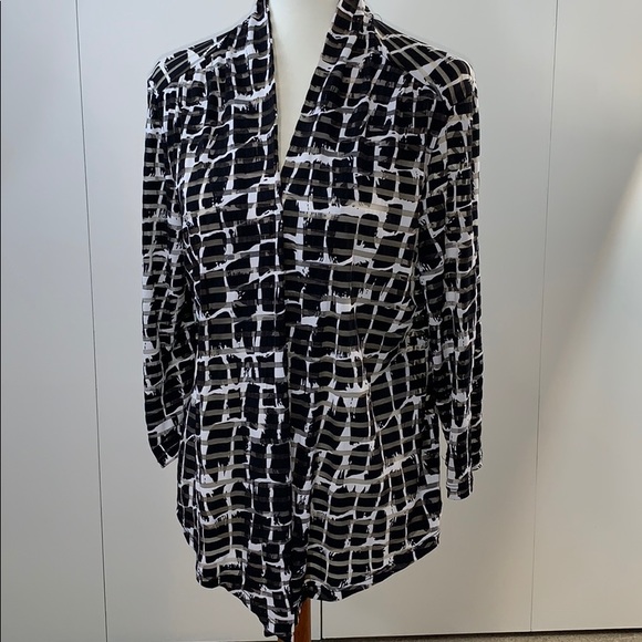 Libra L cardigan striped shear pattern black white - Picture 4 of 8